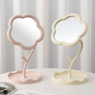 Gương Bông Hoa Decor Để Bàn Trang Điểm Màu Pastel, Gương Hoa Trang Trí Bàn Học