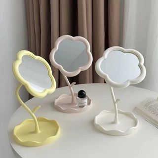 Gương Bông Hoa Decor Để Bàn Trang Điểm Màu Pastel, Gương Hoa Trang Trí Bàn Học