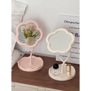 Gương Bông Hoa Decor Để Bàn Trang Điểm Màu Pastel, Gương Hoa Trang Trí Bàn Học