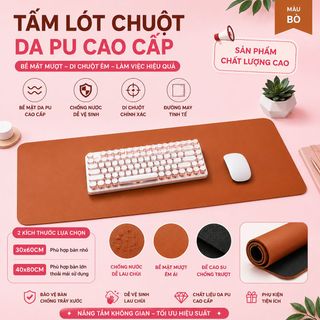 Tấm Lót Chuột Để Bàn Da PU Cao Cấp Kích Thước 30x60cm ,  40x80cm