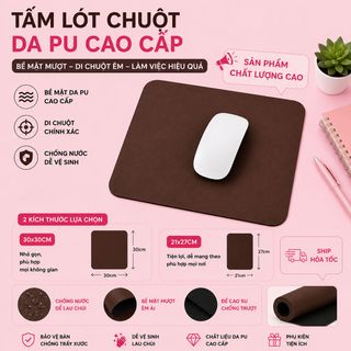 Tấm Lót Chuột Da PU Kích Thước 27x21cm , 30x30cm