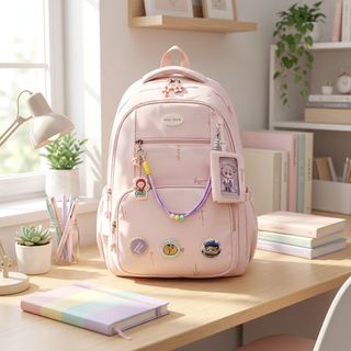 BALO ĐI HỌC THỜI TRANG A30208 – NHIỀU NGĂN, TẶNG PHỤ KIỆN XINH XẮN