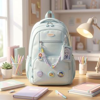 🎒 BALO ĐI HỌC THỜI TRANG A30208 – NHIỀU NGĂN, TẶNG PHỤ KIỆN XINH XẮN