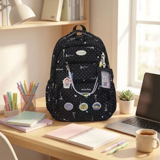 🎒 BALO ĐI HỌC THỜI TRANG A30208 – NHIỀU NGĂN, TẶNG PHỤ KIỆN XINH XẮN