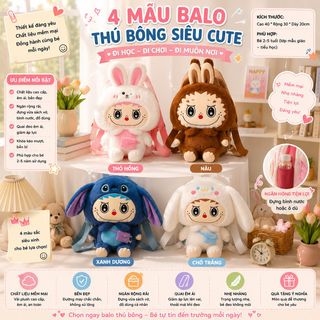 🎒 BALO LABUBU COSPLAY SIZE 35CM – CÁ TÍNH, ĐÁNG YÊU, DẪN ĐẦU XU HƯỚNG