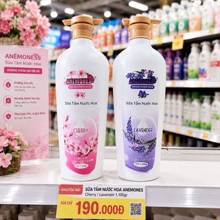 [ CHAI 1.100ML ] Sữa Tắm Anemones Dưỡng Ẩm Sáng Da Hương Cherry Ngọt Ngào Cấp Ẩm Hiệu Quả 24h