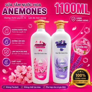 [ CHAI 1.100ML ] Sữa Tắm Anemones Dưỡng Ẩm Sáng Da Hương Cherry Ngọt Ngào Cấp Ẩm Hiệu Quả 24h