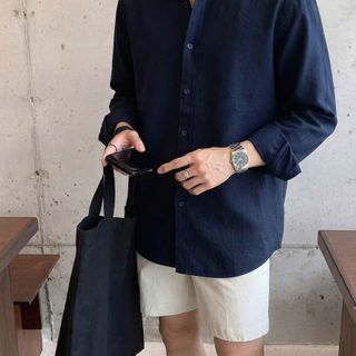 Loose Linen LongSleeve Shirt .  Chất linen 100% cotton chính phẩm, vải dệt có co giãn tốt.