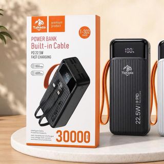 PIN DỰ PHÒNG HIỆU TAHADA T-302 DUNG LƯỢNG 30000mAh Kèm Dây Sạc Nhanh 22.5w