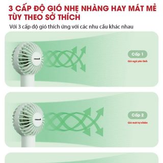 Quạt tích điện cầm tay mini 3 cấp độ gió - Bảo hành 12 tháng