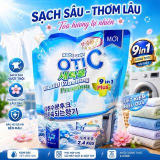[ TÚI 2.4KG ] Nước Giặt Xả Liquid Washing Premium, Dung Tích 2.400Ml ( 2.4Kg ) Chiết Xuất Từ Thiên Nhiên, Công Nghệ Hàn Quấc, Lưu Hương Nước Hoa 72H, Tiết Kiệm, Mềm Vải