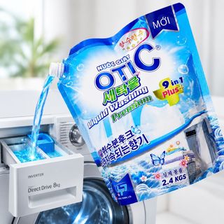 [ TÚI 2.4KG ] Nước Giặt Xả Liquid Washing Premium, Dung Tích 2.400Ml ( 2.4Kg ) Chiết Xuất Từ Thiên Nhiên, Công Nghệ Hàn Quấc, Lưu Hương Nước Hoa 72H, Tiết Kiệm, Mềm Vải