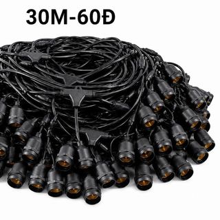 DÂY ĐUI ĐÈN TRANG TRÍ E27 CHỐNG NƯỚC 30M-60Đ (T12)