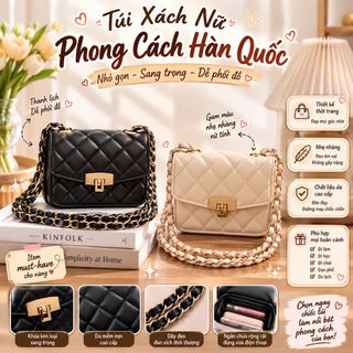 TÚI XÁCH NỮ TRÁM KHÓA GẬP NHỎ GỌN, SANG TRỌNG W28 - WINNIE HOUSE