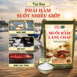 Muối hầm Làng Chài Xưa 500g Nấu ăn ngon hơn - Nung lửa than 100% muối biển nguyên chất