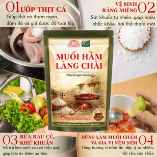 Muối hầm Làng Chài Xưa 500g Nấu ăn ngon hơn - Nung lửa than 100% muối biển nguyên chất