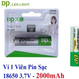 PIN SẠC 3.7V 18650 2000MAH ĐẦU NHỌN DP-Li01