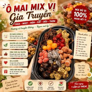 🍑🌈 Ô MAI MIX GIA TRUYỀN 500G – MIX 8–9 VỊ CHUA NGỌT, ĂN MỘT LẦN LÀ MÊ!