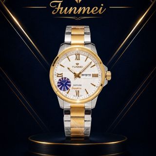 ĐỒNG HỒ NAM CHÍNH HÃNG FUNMEI F2038 DÂY THÉP KÍNH SAPPHIRE FULLBOX TEM