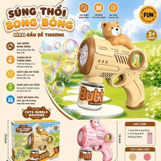 SÚNG BẮN BONG BÓNG TỰ ĐỘNG HÌNH GẤU (T50)