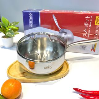 Chảo inox nano nhiệt lạnh sâu lòng Seka SK6024 Size 24cm kèm vung