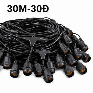 DÂY ĐUI ĐÈN TRANG TRÍ E27 CHỐNG NƯỚC 30M-30Đ (T17)