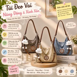 TÚI XÁCH NỮ THỜI TRANG – DA LOANG SANG CHẢNH KÈM CHARM W711 - WINNIE HOUSE