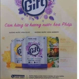 (1 thùng ) Nước giặt Gift 3.6kg.Tích hợp hương nước hoa pháp và công nghệ Nano bạc khử mùi