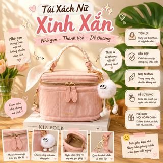 TÚI XÁCH NỮ DÁNG HỘP DA NHUNG TẶNG KÈM MÓC TREO W636 - WINNIE HOUSE