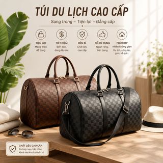 TÚI DU LỊCH DA PU Ô TRÁM CỠ LỚN SANG TRỌNG, ĐA NĂNG KÈM DÂY ĐEO CHÉO W771 - WINNIE HOUSE