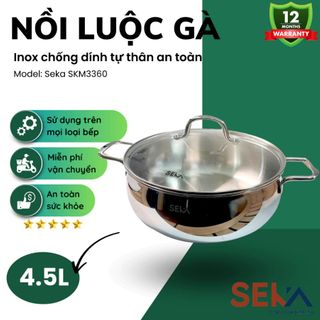 Nồi inox đúc nguyên khối Seka size 26cm