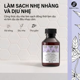 Dầu Gội Davines Calming Shampoo Davines tím - Gội làm sạch da đầu, Hỗ trợ làm dịu da đầu nhạy cảm