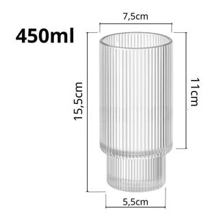 BỘ 6 LY THUỶ TINH 2 TẦNG KẺ SỌC 460ml CAO CẤP