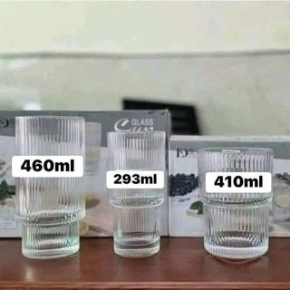 BỘ 6 LY THUỶ TINH 2 TẦNG KẺ SỌC 460ml CAO CẤP