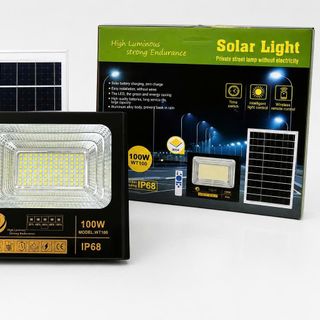 ĐÈN PHA LED CHỐNG NƯỚC NĂNG LƯỢNG MẶT TRỜI 100w TẤM PIN REMOTE (T5)