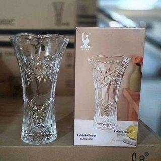 BÌNH CẮM HOA THUỶ TINH 23cm HOẠ TIẾT HP002C (T12)