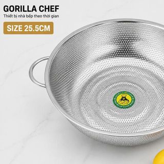 RỔ INOX 2 QUAI 25,5cm GORILLA CHEF (T100)