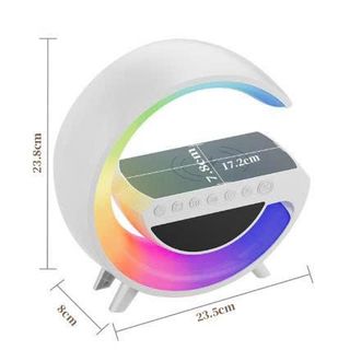 Loa Bluetooth mini, model: BT-3401, kết hợp sạc không dây, hiển thị đồng hồ, ánh sáng LED