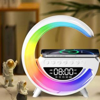 Loa Bluetooth mini, model: BT-3401, kết hợp sạc không dây, hiển thị đồng hồ, ánh sáng LED