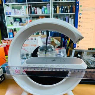 Loa Bluetooth mini, model: BT-3401, kết hợp sạc không dây, hiển thị đồng hồ, ánh sáng LED
