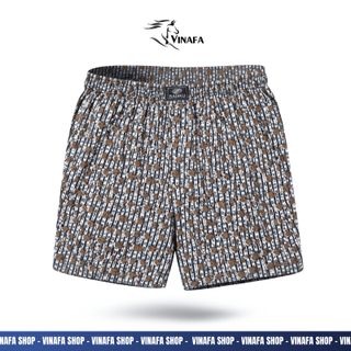 Quần đùi Nam cotton co giãn mặc nhà thoáng mát, Quần đùi nam họa tiết thoáng mát Q14