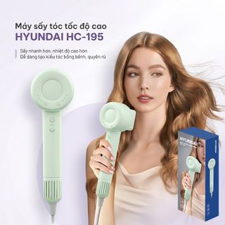 Máy Sấy Tóc Tốc Độ Cao HYUNDAI HC-195 - Công Nghệ 200 Triệu Ion Âm Chăm Sóc Tóc, Thiết Kế Rỗng Siêu Nhẹ