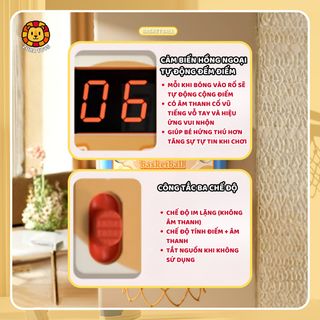 Đồ Chơi Bóng Rổ Treo Tường Cho Bé Zuba Toys, Đồ Chơi Vận Động Cho Bé Phát Triển Thể Chất