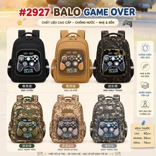 Balo Gamepad Cực Ngầu, Thiết Kế Game Over Cá Tính Cho Bé Trai A2927