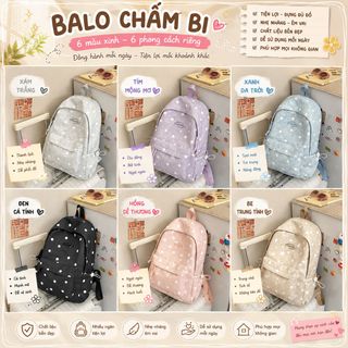 🎒 BALO KEKEMI CHẤM BI PHỐI MÀU A6898 – NHẸ NHÀNG, XINH XẮN MỖI NGÀY