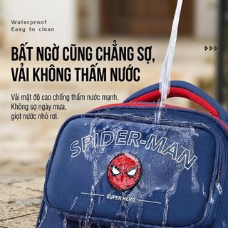 Balo Học Sinh Cấp 1 Cấp 2 Marvel Spider-Man Cao Cấp - Balo Chống Gù Lưới Tổ Ong 3D Chống Thấm Nước Phản Quang An Toàn