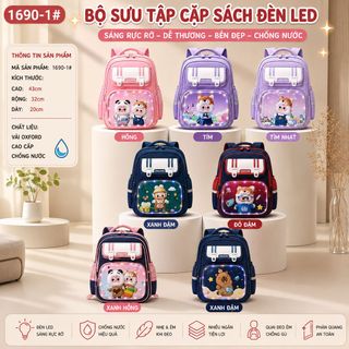 BALO HỌC SINH CHỚP ĐÈN – ĐÁNG YÊU, BỀN ĐẸP, SIÊU TIỆN DỤNG - PIPI STORE