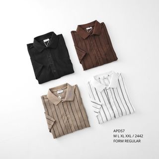 ÁO POLO SỌC DỆT CAO CẤP NAM.  Chất liệu vải dệt cao cấp: Bề mặt vải dệt nổi độc đáo, co giãn tốt.