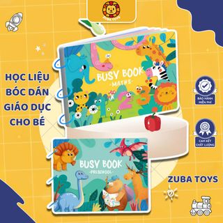 Bộ Học Liệu Bóc Dán Montessori Thông Minh 20 Trang Zuba Toys Tái Sử Dụng Nhiều Lần Cho Bé