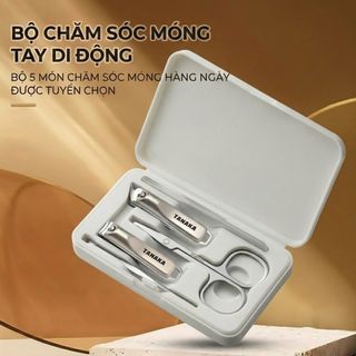 Bộ Bấm Móng Tay Tanaka BMT-01 Cao Cấp 5 Món - Thép Không Gỉ Sắc Bác, Kèm Hộp Đựng Nhỏ Gọn Tiện Lợi